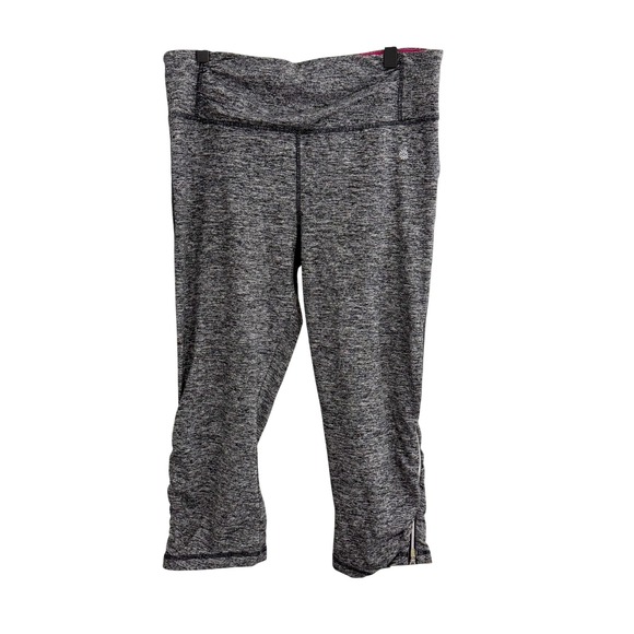 Tangerine Pants - Tangerine Zip Capri Leggings Hearther Charcoal Black Activewear Athletic Gym